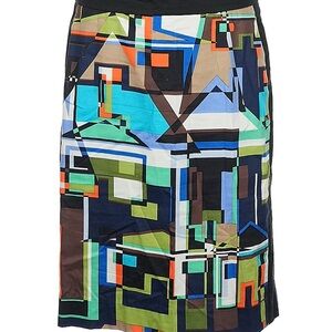 Etcetera Multicolor Geometric Pencil Skirt Sz 8